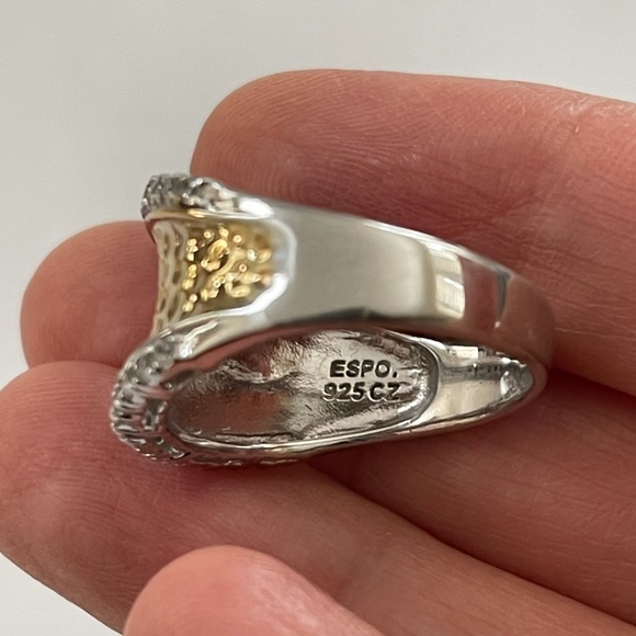 Joseph Esposito cz gold plated solid sterling ring - Picture 8 of 8